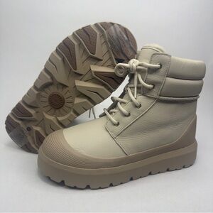 UGG Men's Neumel High Weather Hybrid Leather Boots Birch White 1158208 Size 12